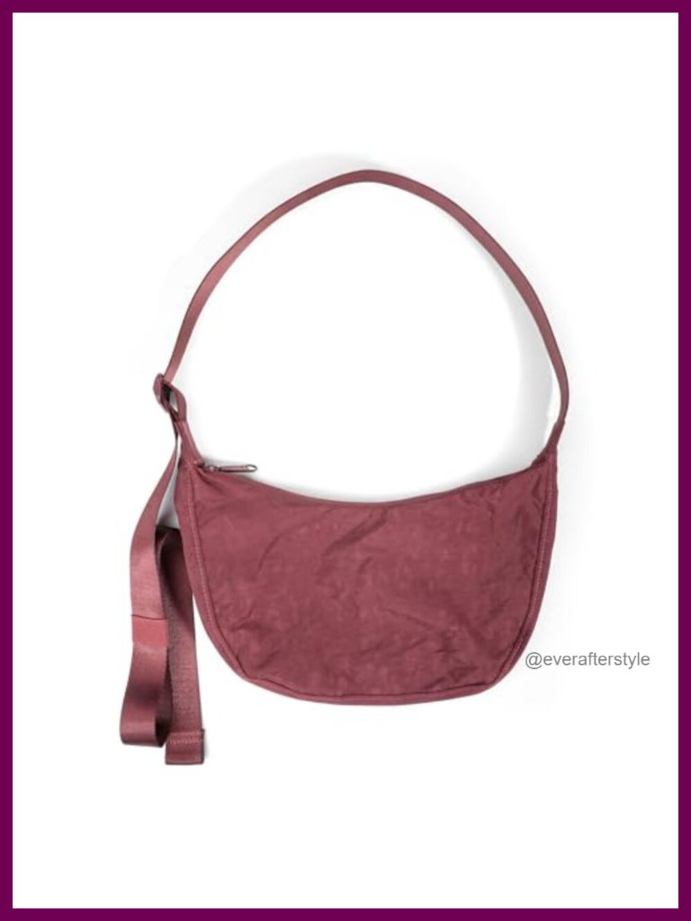Nylon Crescent Crossbody Bag Slouchy Adjustable Strap Shoulder Purse
